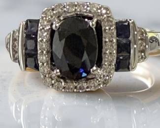 Diamond, Sapphire and 14kt Gold Ring