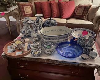 Coffee table and Glassware