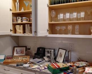 Barware galore and Pottery Barn items