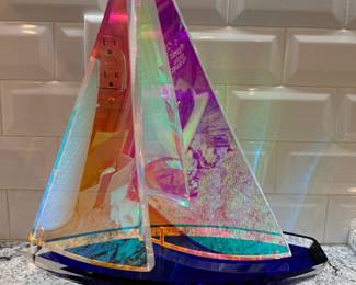 Will Grant acrylic sailboat signed
