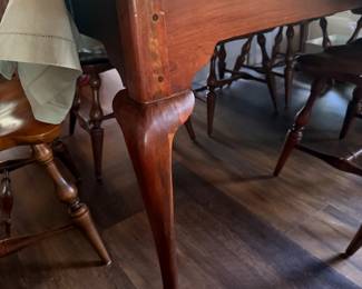Turned legs on beautiful dining room table