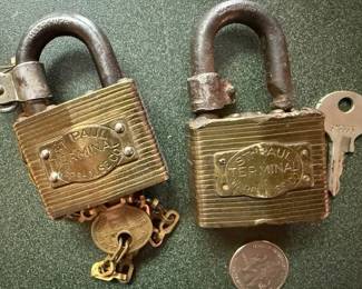 Brass railroad locks. https://modestlambestatesales.hibid.com/