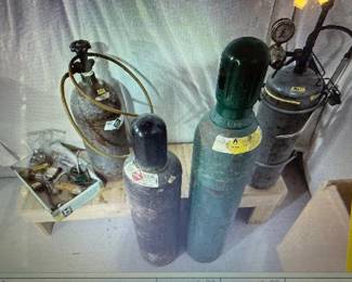 Oxygen and Acetylene tanks. https://modestlambestatesales.hibid.com/