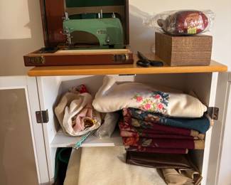 Assorted scrap fabric & cross-stitch/needle point pieces