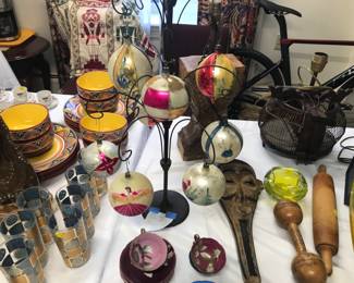 Large vintage Christmas ornaments.