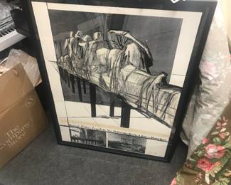 Hand signed lithograph by Christo.