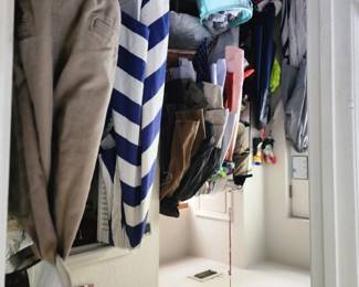 Clothes on hangers, usually $1 each
