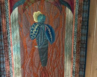 Large fabric wall art by BJ Thornton
