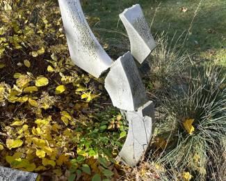 James C Myford “Two Compatible Forms” aluminum sculpture 42” x 20” x 17”