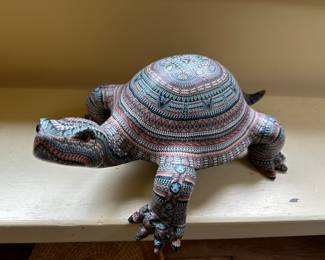Jon Anderson signed hand-crafted polymer clay turtle