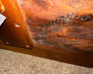Signature on bottom of Nakashima end table