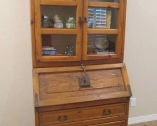 Drop-Front Secretary-Desk, Rustic Look,                                          43" X 22" X 80" High
