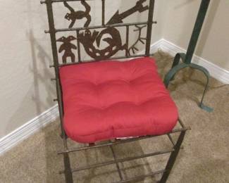 All Metal Design-Fabricated Accent Chair/Cushion
