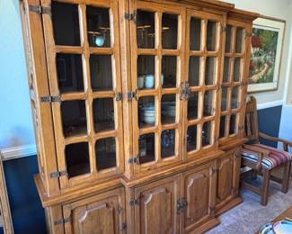 Fabulous 4-Section-Designed Hutch Cabinet,                       79" X 20" X 78" High                                                                               Detailed Hardware & Cabinet Door-Fronts 