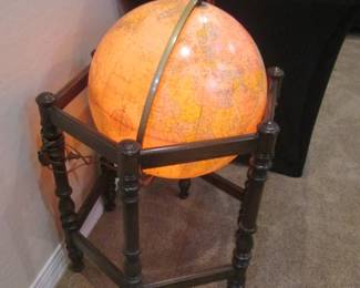 "Replogle" Lighted Floor Globe in Stand