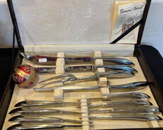 Vintage Carving & Steak Knife Set in Case
