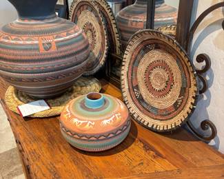 Colorful Selection of Navajo Pottery By Rick Etsitty