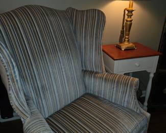 Velvet wingback chair