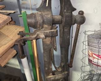 Antique blacksmith post vise