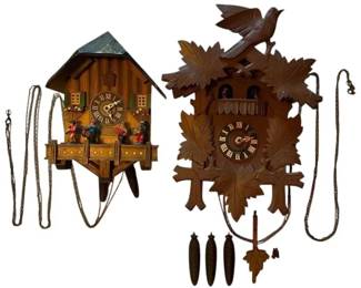 Two Vintage German Cuckoo Clocks need repair