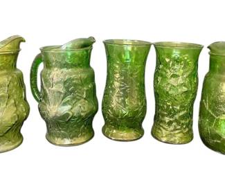 Vintage Anchor Hocking Rainflower Glassware Pitchers More