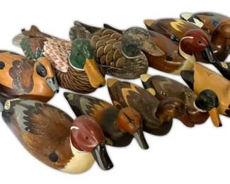 Carved Wooden Decoy Ducks, HandPainted