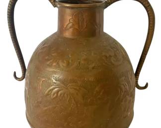 Middle Eastern Copper Jug with Intricate Design