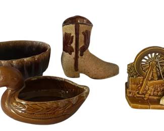 McCoy, Hull, Haeger, More Brown Glazed Pottery Planters