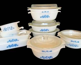 FireKing Blue Cornflower Pattern Casserole Dishes