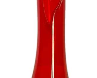 L.E. Smith Amberina 20 Inch Pedestal Swung Glass Vase