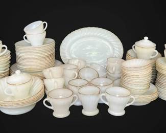 Anchor Hocking FireKing Gold Trimmed Plates, Saucers, More