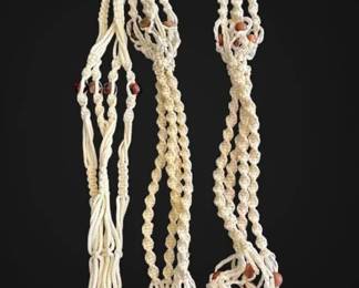 3 Vintage Macrame Plant Hangers