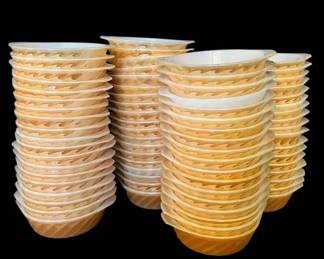 73pc FireKing Peach Luster Individual Casserole Bowls
