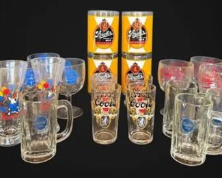 Beer Advertising Glasses Miller, Budweiser, Coors, More