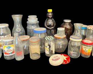 Vintage Glass Condiment Jars