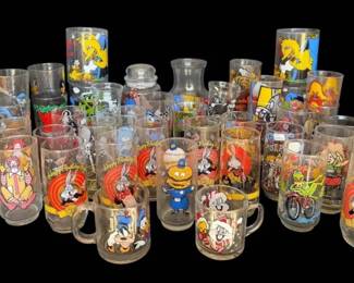 Collectible Glasses Sesame Street, Bugs Bunny, Mickey Mouse, More
