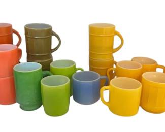 Solid Color FireKing Milk Glass Mugs
