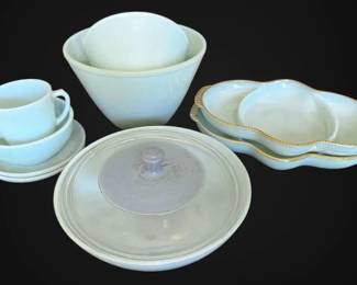 FireKing Delphite Blue Mixing Bowls, Divided Relish Trays, More