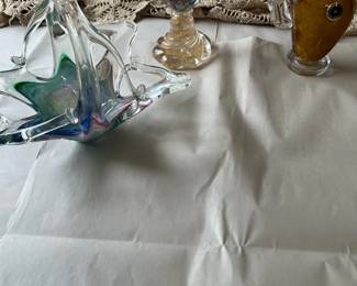 Three Pieces Of Art Glass