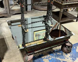 Mirrored Table and Bench Orlando
