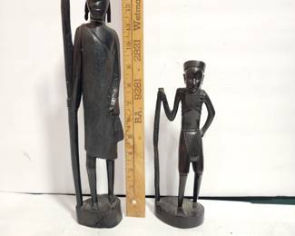 2 WOOD CARVED FIGURES