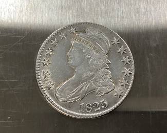 1825 CAPPED BUST HALF DOLLAR COIN