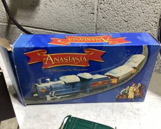 LIONEL, FAO SCHWARTZ, ANASTASIA TRAIN, DIE CASTS MINIATURE TRAIN SET, CARS, TRUCKS LOT AND LIONEL CLOCK