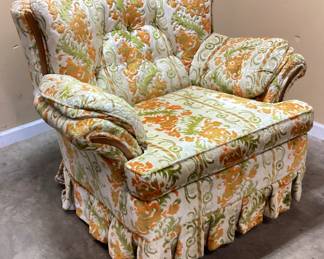 MID CENTURY SOFA & ROCKER ARM CHAIR w FOOT STOOL NO SHIPPING PICKUP ONLY