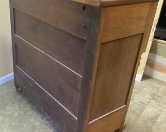 EARLY 1900s SOLID CHERRY EMPIRE SHERATON CHEST OF DRAWERS, TOPHAS A CRACK, REF.PICS NO SHIPPING PICKUP ONLY