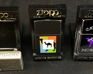 (3) ZIPPO RJR CAMEL CIGARETTES LIGHTERS