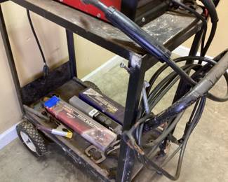 LINCOLN ELECTRIC WELD PAC 100 WELDER ON ROLLING CART NO SHIPPING PICKUP ONLY