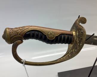 JAPANESE POLICE SWORD WW2 ERA JAPANESE POLICE/OFFICER SWORD WITH CHERRY BLOSSOMS AND SCABBARD