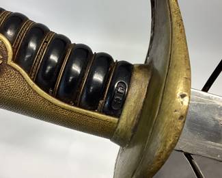 JAPANESE POLICE SWORD WW2 ERA JAPANESE POLICE/OFFICER SWORD WITH CHERRY BLOSSOMS AND SCABBARD