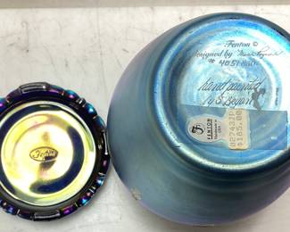 FENTON FAVRENE VASE HAND PAINTED BY S. BRYAN, LIMITED #405 of 850